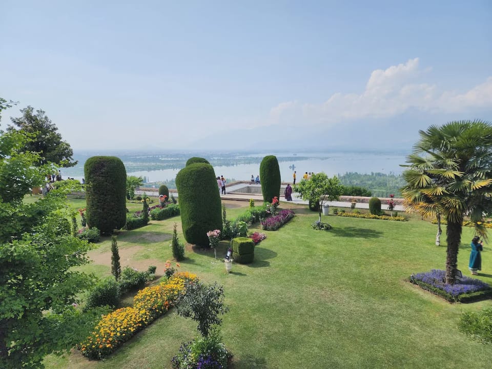 Pari Mahal gardens looking out over Srinagar and the lake.